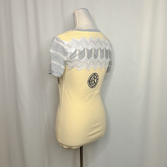 Crash & Burn Logo Shade Thermal Waffle T-Shirt Rhinestone Sequin Women's M NWT - Picture 9 of 11